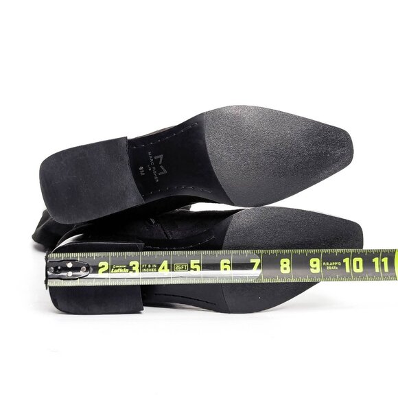 Marc Fisher Women Darwin Black Fabric Zip OTK Metal Pointy Toe Boots sz 8 - Picture 5 of 8